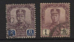 Johore (19) 1904 Sultan Ibrahim. 2 Values. Used. Hinged. - Johore