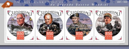 Guinea Bissau 2015, WWII, Churchill, De Gaulle, 4val In BF - Sir Winston Churchill