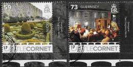 2017 Guernsey   Mi. 1611 +1613  Used    " Kastelen "  Schloss Cornet - 2017