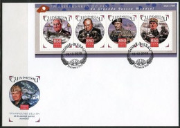 Guinea Bissau 2015, WWII, Churchill, De Gaulle, 4val In BF In FDC - Sir Winston Churchill