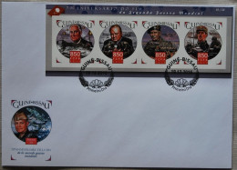 Guinea Bissau 2015, WWII, Churchill, De Gaulle, 4val In BF IMPERFORATED In FDC - Sir Winston Churchill