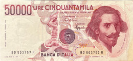 Italy 50.000 Lire, P-113b (25.01.1990) - Very Fine - 50000 Liras