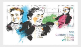 Liechtenstein 2022 The 100th Anniversary Of The Birthday Of Oskar Werne, Actor Stamp MS/Block MNH - Ongebruikt