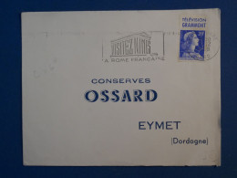 BU6 FRANCE BELLE   LETTRE TAB PUB TELEVISION     1958 RTF + A  EYMET +AFF. INTERESSANT ++ + - Briefe U. Dokumente