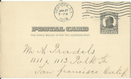 ETATS UNIS ENTIER Mc KINLEY DE NEW YORK POUR SAN FRANCISCO ( CALIFORNIE ) DE 1908 LETTRE COVER - 1901-20