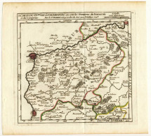 ROBERT DE VAUGONDY 1748 Carte Duché Luxembourg I Namur Dinant Ciney Huy ORIGINAL - Mapas Geográficas