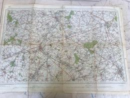 Ancienne Carte D'état Major Belgique ATH Chièvres Soignies Ogy Ollignies Enghien Neufvilles Casteau Cambron - Cartes Topographiques