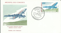 COMORES 135F FDC 1ere LIAISON MORONI-HAHAYA-PARIS 1976 LETTRE COVER - Comores (1975-...)