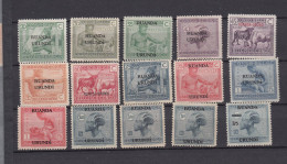 Ruanda - Urundi  Ocb Nr:  62 - 76 * MH (zie Scan) - Unused Stamps