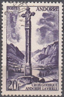 Andorre Français 1955 Michel 152 O Cote (2008) 2.30 € Andorre-la-Vieille Croix Gothique Cachet Rond - Usati