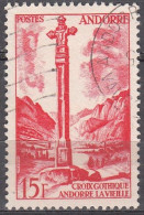Andorre Français 1955 Michel 150 O Cote (2008) 1.25 € Andorre-la-Vieille Croix Gothique Cachet Rond - Used Stamps