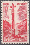 Andorre Français 1955 Michel 150 O Cote (2008) 1.25 € Andorre-la-Vieille Croix Gothique Cachet Rond - Oblitérés