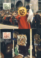 718  Carnaval: 2 Cartes Maximum Suisse, 1984 - Carnival Maximum Cards From Switzerland. Masqe - Carnaval