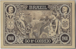 Brazil 1908 Postal Stationery Card Opening Of Ports To Friendly Nations 50 Reis Stamp Ship Flag Armor Unused - Entiers Postaux