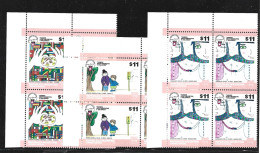 Argentina 2016 Children Drawings UPAEP America Complete Set In MNH Blocks Of Four - Nuovi