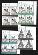 Argentina 2015 Clocks, Architecture Historical Buildings Complete Set In Blocks Of Four MNH - Nuevos