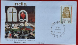 INDIA 1986 RANCHI VISIT POPE JOHN PAUL II VISITA PAPA GIOVANNI PAOLO II - Cartas & Documentos