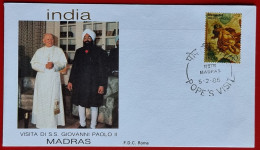 INDIA 1986 MADRAS VISIT POPE JOHN PAUL II VISITA PAPA GIOVANNI PAOLO II - Covers & Documents