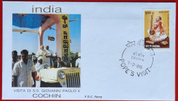 INDIA 1986 COCHIN VISIT POPE JOHN PAUL II VISITA PAPA GIOVANNI PAOLO II - Storia Postale