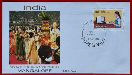 INDIA 1986 MANGALORE VISIT POPE JOHN PAUL II VISITA PAPA GIOVANNI PAOLO II - Covers & Documents