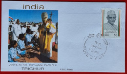 INDIA 1986 TRICHUR VISIT POPE JOHN PAUL II VISITA PAPA GIOVANNI PAOLO II - Covers & Documents