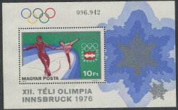 Hungary:Unused Block Innsbruck Olympic Games 1976, Figure Skating, MNH - Hiver 1976: Innsbruck