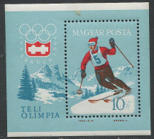 Hungary:Unused Block Innsbruck Olympic Games 1964, MNH - Invierno 1964: Innsbruck
