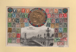 Timbres - Souvenir De La France - Paris - Pont Alexandre III - Carte Gauffree - Timbres (représentations)