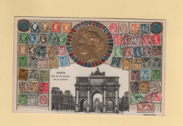 Timbres - Souvenir De La France - Paris - Arc De Triophe De La Victoire - Carte Gauffree - Stamps (pictures)