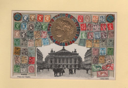 Timbres - Souvenir De La France - Paris - Place De L'Opera - Carte Gauffree - Postzegels (afbeeldingen)