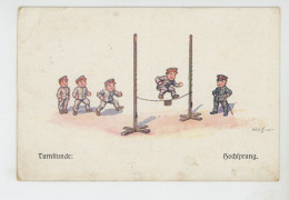 Illustrateur HOFFMANN - MILITARIA - HUMOUR - Jolie Carte Fantaisie Humoristique Militaire "Turnstunde - Hochsprung " - Hoffmann, Ad.