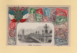 Timbres - Souvenir De La France - Paris - Pont Alexandre III - Carte Gauffree - Timbres (représentations)