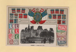 Timbres - Souvenir De La France - Paris - L'Hotel De Ville - Carte Gauffree - Timbres (représentations)