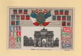 Timbres - Souvenir De La France - Paris - Arc De Triophe De La Victoire - Carte Gauffree - Briefmarken (Abbildungen)