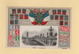 Timbres - Souvenir De La France - Paris - Pont Alexandre III - Carte Gauffree - Timbres (représentations)