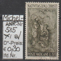 1966 - VATIKAN - SM "Weihnachten - R.Scorzelli" 55 L Schw'oliv - O  Gestempelt - S.Scan (515o Vatikan) - Used Stamps