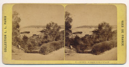 Rare Photographie Ancienne Vue Stéréoscopique BIARRITZ Le Phare De L'Atalaye + Commentaire Au Dos Collection L.L. Paris - Stereo-Photographie