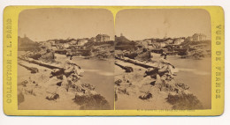 Rare Photographie Ancienne Vue Stéréoscopique BIARRITZ Les Bains Du Port Vieux +Commentaire Au Dos Collection L.L. Paris - Stereo-Photographie