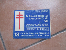 Label CHIUDILETTERA 1950 13 Campagna Nazionale Francobollo Antitubercolare LIBRETTO  Vuoto Solo Copertina - Fiscales