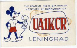 CARTE THE AMATEUR RADIO STATION   MICKEY  UA1KCR  -  LENINGRAD  QSL - Radio