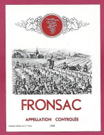 étiquette De Vin Fronsac église Vignerons - Autres & Non Classés