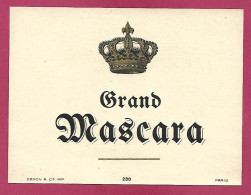 étiquette De Vin Grand Mascara Couronne - Altri & Non Classificati