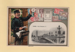 Timbres - Facteur - Paris - Pont Alexandre III - Carte Gauffree - Timbres (représentations)