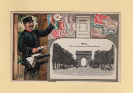 Timbres - Facteur - Paris - Arc De Triomphe Et Champs Elysees - Carte Gauffree - Francobolli (rappresentazioni)