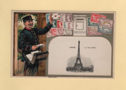 Timbres - Facteur - Paris - La Tour Eiffel - Carte Gauffree - Sellos (representaciones)