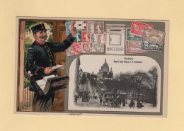 Timbres - Facteur - Paris - Square St Pierre Et Le Funiculaire - Carte Gauffree - Briefmarken (Abbildungen)