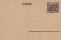 Ganzsache Ungebraucht - 10 Cent. Überdruck - Postal Stationery