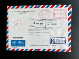 HONG KONG 1994 REGISTERED AIR MAIL LETTER TO BERLIN 01-06-1994 - Lettres & Documents