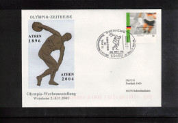 Germany / Deutschland 2002 Olympic Games Athens - Olympic Games Athens 1896 Interesting Cover - Sommer 2004: Athen