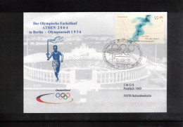 Germany / Deutschland 2004 Olympic Games Athens - Torch Running In Olympic Games Town Berlin 1936 Interesting Cover - Sommer 2004: Athen